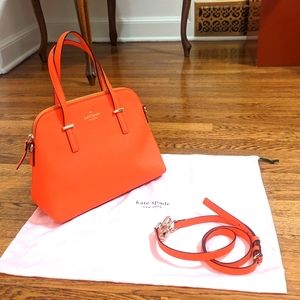 Kate Spade Cedar Street Maise  orange genuine leather crossbody satchel